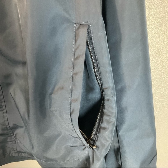 Theory Stand Collar windbreaker jacket unisex size Large dark blue - Picture 6 of 8